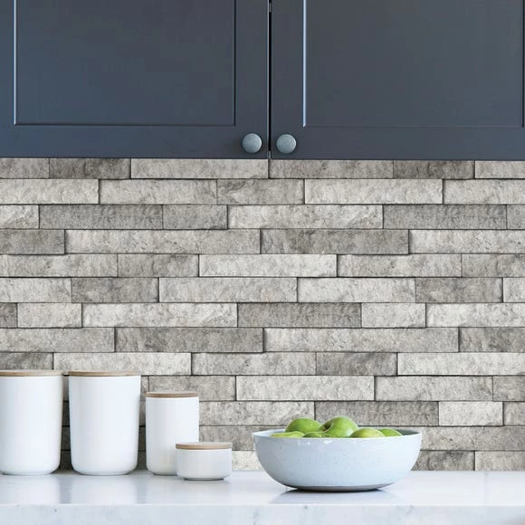 Fine Décor Wallpaper Grey Stone Self Adhesive Backsplash Tiles 3 Fine Décor Wallpaper Grey Stone Self Adhesive Backsplash Tiles
