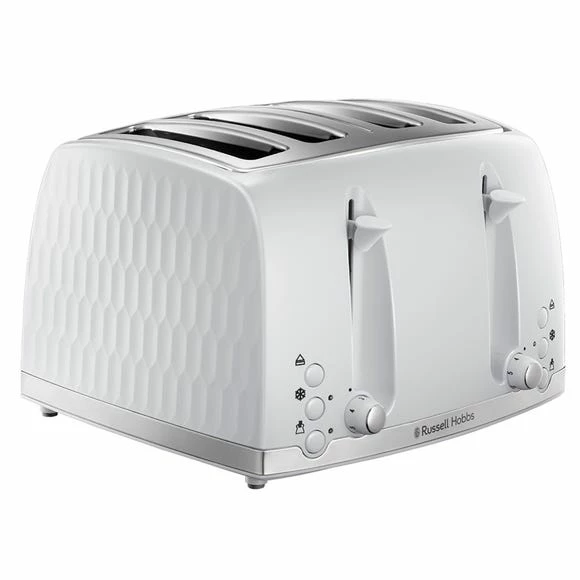 Russell Hobbs Honeycomb 4 Slice Toaster White 3 Russell Hobbs Honeycomb 4 Slice Toaster White