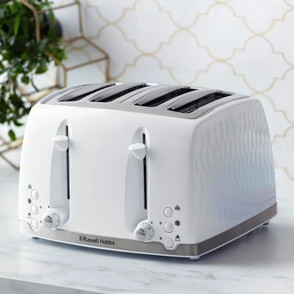 Russell Hobbs Honeycomb 4 Slice Toaster White 4 Russell Hobbs Honeycomb 4 Slice Toaster White - Image 2