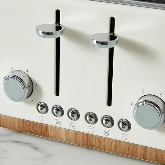 Dunelm Contemporary Cream 4 Slice Toaster 4 Dunelm Contemporary Cream 4 Slice Toaster - Image 2