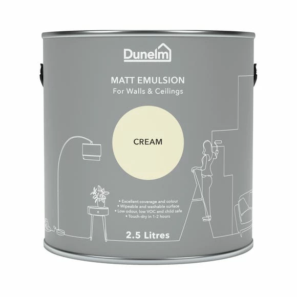 Dunelm Cream Matt Emulsion Paint 4 Dunelm Cream Matt Emulsion Paint - Image 2