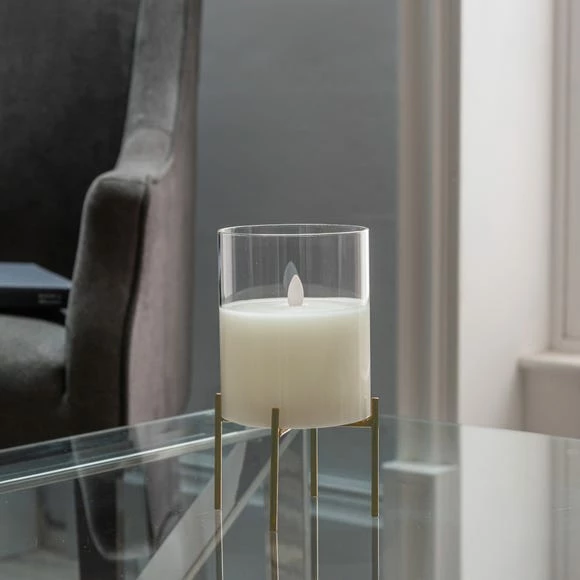 Dunelm LED Candle With Gold Stand 4 Dunelm LED Candle With Gold Stand - Image 2