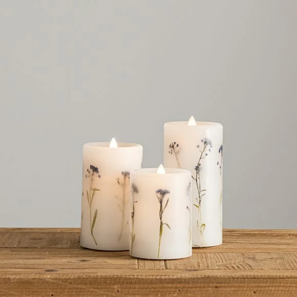 Dunelm Pack Of 3 Lavender Inclusion LED Candles 3 Dunelm Pack Of 3 Lavender Inclusion LED Candles