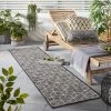 Dunelm Napoli Black Indoor Outdoor Runner -Modern Rugs Home 30741486
