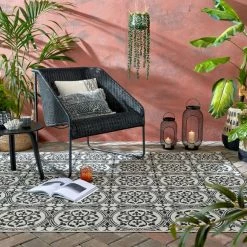 Dunelm Casablanca Monochrome Indoor Outdoor Rug