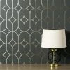 Fine Décor Wallpaper Platinum Rosco Trellis Charcoal Foil Wallpaper 1 Fine Décor Wallpaper Platinum Rosco Trellis Charcoal Foil Wallpaper -Modern Rugs Home 30747094