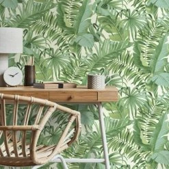 Fine Décor Wallpaper Tropical Maui Green Wallpaper -Modern Rugs Home 30747095 alt03