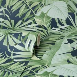 Fine Décor Wallpaper Tropical Navy Maui Wallpaper 10 Fine Décor Wallpaper Tropical Navy Maui Wallpaper -Modern Rugs Home 30747096 alt02