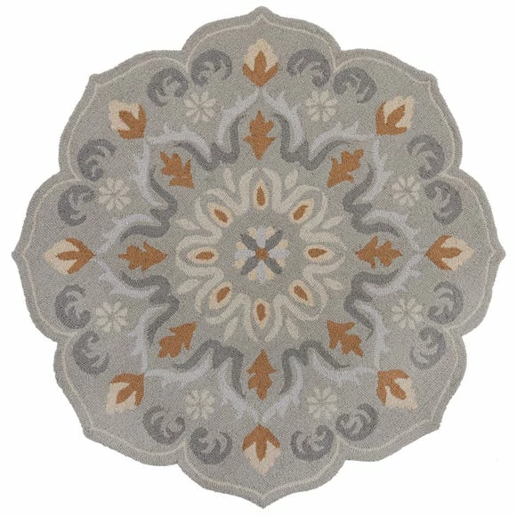Dunelm Larch Wool Scallop Circle Rug 4 Dunelm Larch Wool Scallop Circle Rug - Image 2