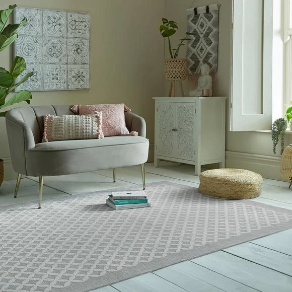 Dunelm Purity Trellis Flatweave Rug 3 Dunelm Purity Trellis Flatweave Rug