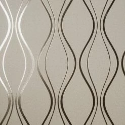 Platinum Rosco Foil Wave Gold Wallpaper -Modern Rugs Home 30756994 alt03