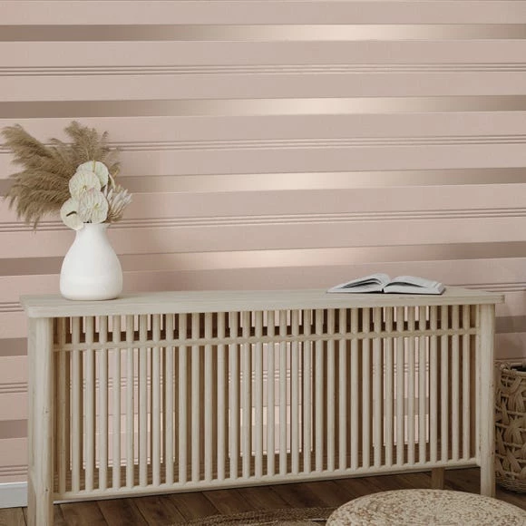 Platinum Rosco Foil Stripe Blush Wallpaper 3 Platinum Rosco Foil Stripe Blush Wallpaper