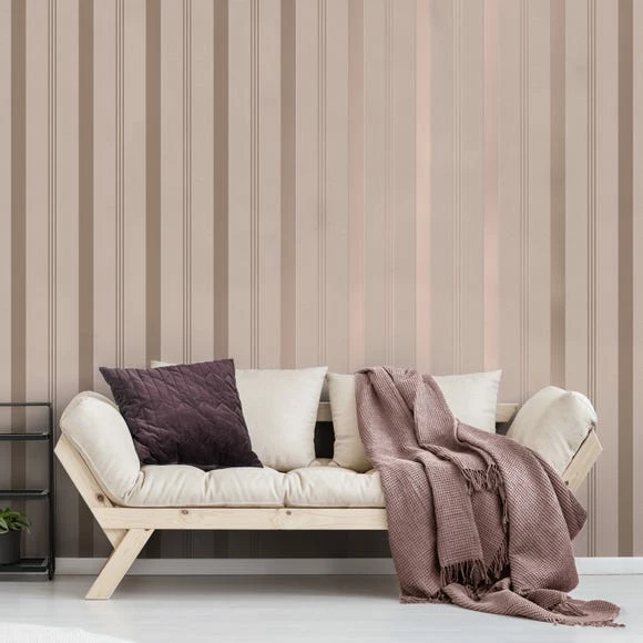 Platinum Rosco Foil Stripe Blush Wallpaper 4 Platinum Rosco Foil Stripe Blush Wallpaper - Image 2