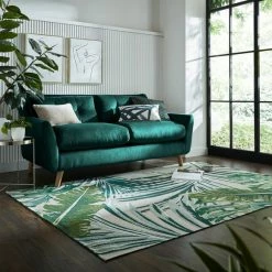 Dunelm Jungle Palm Chenille Rug
