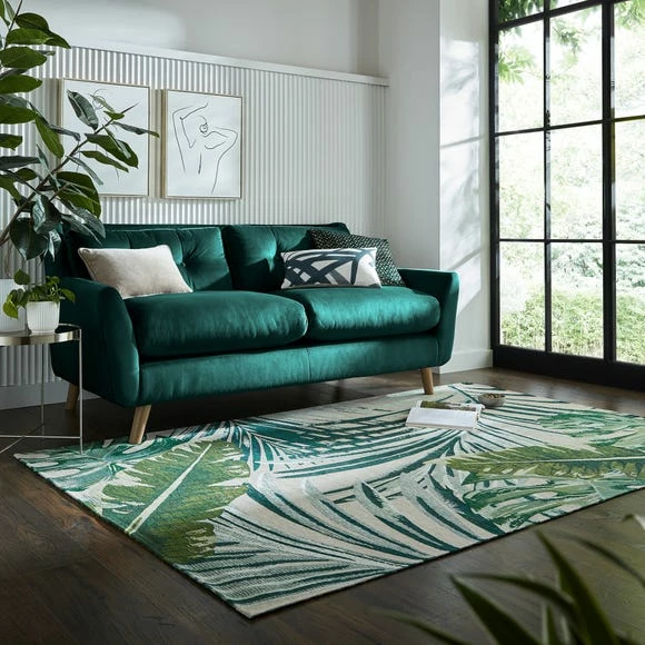 Dunelm Jungle Palm Chenille Rug 3 Dunelm Jungle Palm Chenille Rug