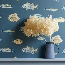 Dunelm Watercolour Fish Wallpaper 11 Dunelm Watercolour Fish Wallpaper -Modern Rugs Home 30757402 alt04