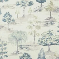 Dunelm Tree Green Wallpaper -Modern Rugs Home 30757410 alt01