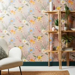 Dunelm Tropical Floral Blush Wallpaper