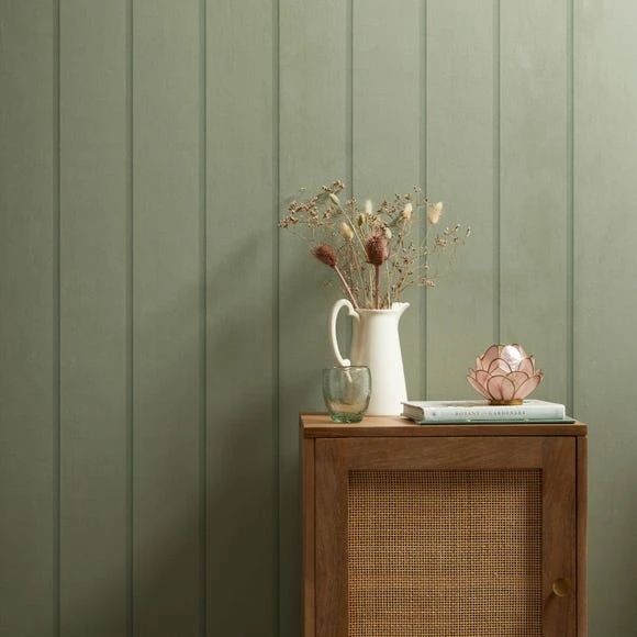 Dunelm Wood Panel Sage Wallpaper 6 Dunelm Wood Panel Sage Wallpaper - Image 4