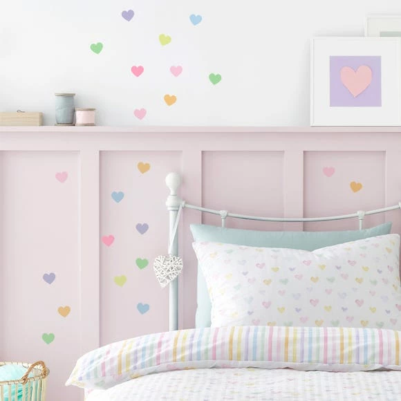 Dunelm Seersucker Hearts Pastel Wall Stickers 3 Dunelm Seersucker Hearts Pastel Wall Stickers