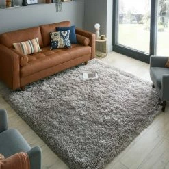 Dunelm Polar Shaggy Square Rug