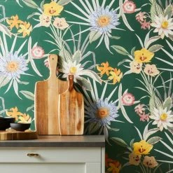 Dunelm Tropical Floral Emerald Wallpaper 9 Dunelm Tropical Floral Emerald Wallpaper -Modern Rugs Home 30759937 alt03