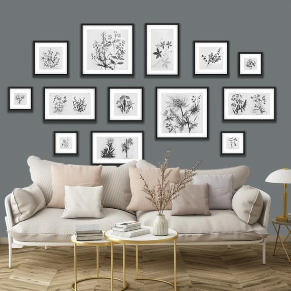 Dunelm Botanical Gallery Wall Grey Mural 3 Dunelm Botanical Gallery Wall Grey Mural