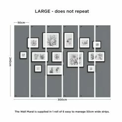 Dunelm Botanical Gallery Wall Grey Mural 8 Dunelm Botanical Gallery Wall Grey Mural -Modern Rugs Home 30759957 alt02