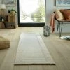 Dunelm Pebble Wool Border Runner -Modern Rugs Home 30760058