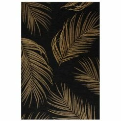 Dunelm Gold Palm Leaf Rug -Modern Rugs Home 30760089 alt01