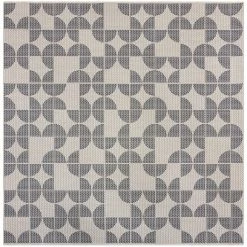Dunelm Geo Circles Indoor Outdoor Square Rug -Modern Rugs Home 30762431 alt01
