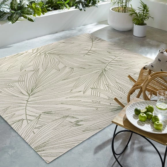 Dunelm Tropical Leaves Indoor Outdoor Square Rug 3 Dunelm Tropical Leaves Indoor Outdoor Square Rug