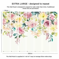 Dunelm Watercolour Florals Mural -Modern Rugs Home 30764176 alt02