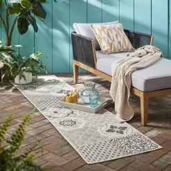 Dunelm Purity Tile Indoor Outdoor Runner