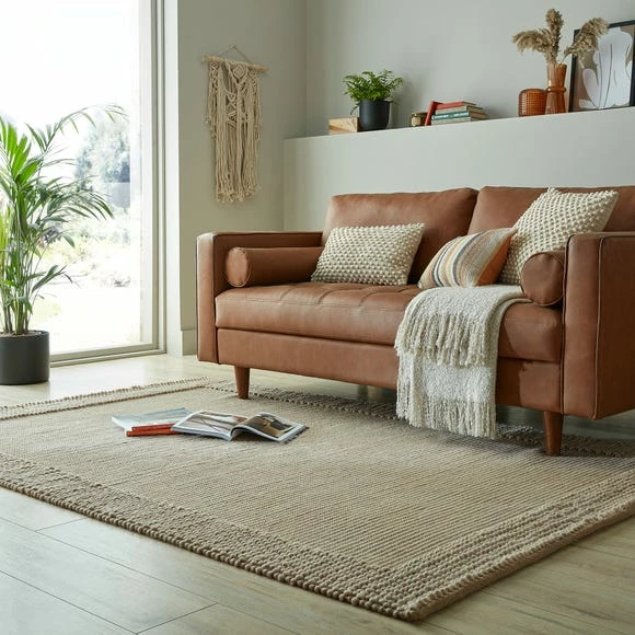 Dunelm Pebble Wool Border Rug 3 Dunelm Pebble Wool Border Rug