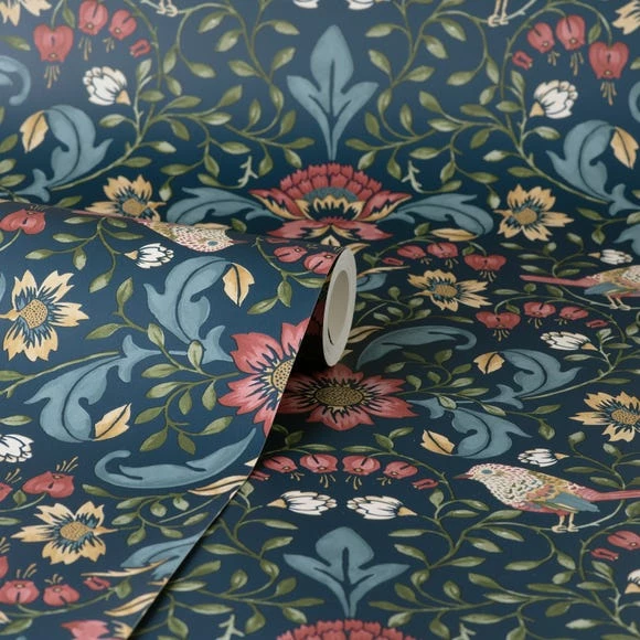 Dunelm Ruskin Navy Wallpaper 5 Dunelm Ruskin Navy Wallpaper - Image 3