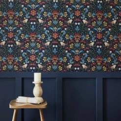 Dunelm Ruskin Navy Wallpaper 11 Dunelm Ruskin Navy Wallpaper -Modern Rugs Home 30770287 alt04
