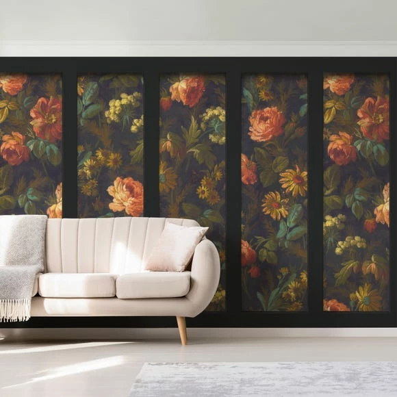 Dunelm Vintage Floral Black Mural 4 Dunelm Vintage Floral Black Mural - Image 2