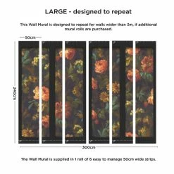 Dunelm Vintage Floral Black Mural 10 Dunelm Vintage Floral Black Mural -Modern Rugs Home 30770412 alt03