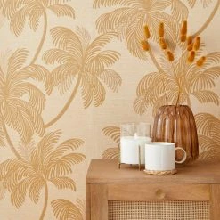 Dunelm Palm Print Natural Wallpaper 10 Dunelm Palm Print Natural Wallpaper -Modern Rugs Home 30770687 alt03