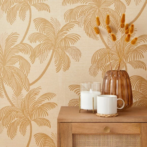 Dunelm Palm Print Natural Wallpaper 6 Dunelm Palm Print Natural Wallpaper - Image 4