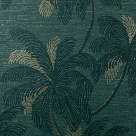 Dunelm Palm Print Emerald Green Wallpaper 4 Dunelm Palm Print Emerald Green Wallpaper - Image 2