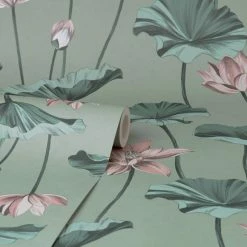 Dunelm Waterlily Lilypad Wallpaper 7 Dunelm Waterlily Lilypad Wallpaper -Modern Rugs Home 30776358 alt02
