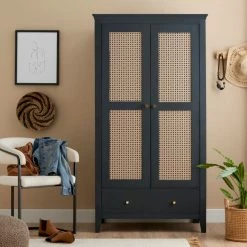 Brewster Cane Charcoal Natural Self Adhesive Wallpaper -Modern Rugs Home 30780876 alt04