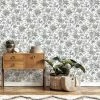 Brewster Etched Floral Mono Self Adhesive Wallpaper 2 Brewster Etched Floral Mono Self Adhesive Wallpaper -Modern Rugs Home 30780877