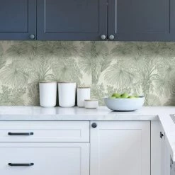 Brewster Vintage Tropical Sage Self Adhesive Wallpaper 12 Brewster Vintage Tropical Sage Self Adhesive Wallpaper -Modern Rugs Home 30780887 alt04