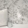 Crown Wallpaper Lucia Silver Floral Wallpaper -Modern Rugs Home 30782429