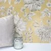 Crown Wallpaper Lucia Yellow Floral Wallpaper 1 Crown Wallpaper Lucia Yellow Floral Wallpaper -Modern Rugs Home 30782431