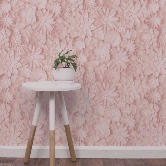 Fine Décor Wallpaper Dimensions Pink Floral 3D Wallpaper 3 Fine Décor Wallpaper Dimensions Pink Floral 3D Wallpaper