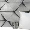 Fine Décor Wallpaper Dimensions Silver Triangle 3D Wallpaper 1 Fine Décor Wallpaper Dimensions Silver Triangle 3D Wallpaper -Modern Rugs Home 30782442